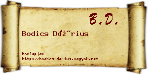 Bodics Dárius névjegykártya